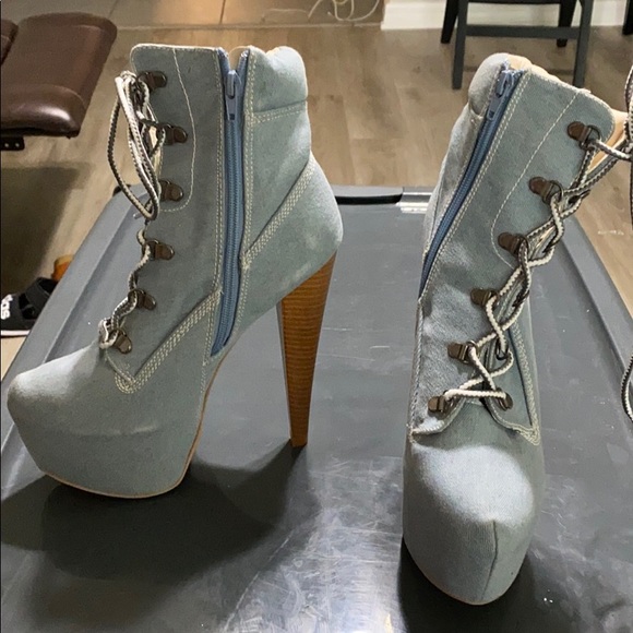 Blue Denim Like Heels - Picture 2 of 3